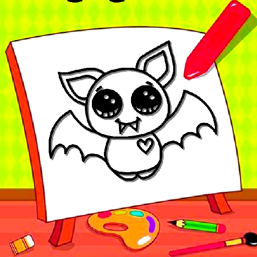 free online Easy Kids Coloring Bat