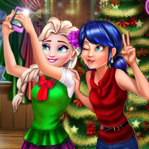 Ladybug And Elsa Xmas Selfie